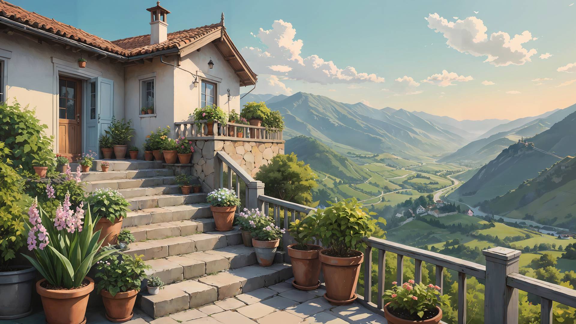 山上小房子盆栽